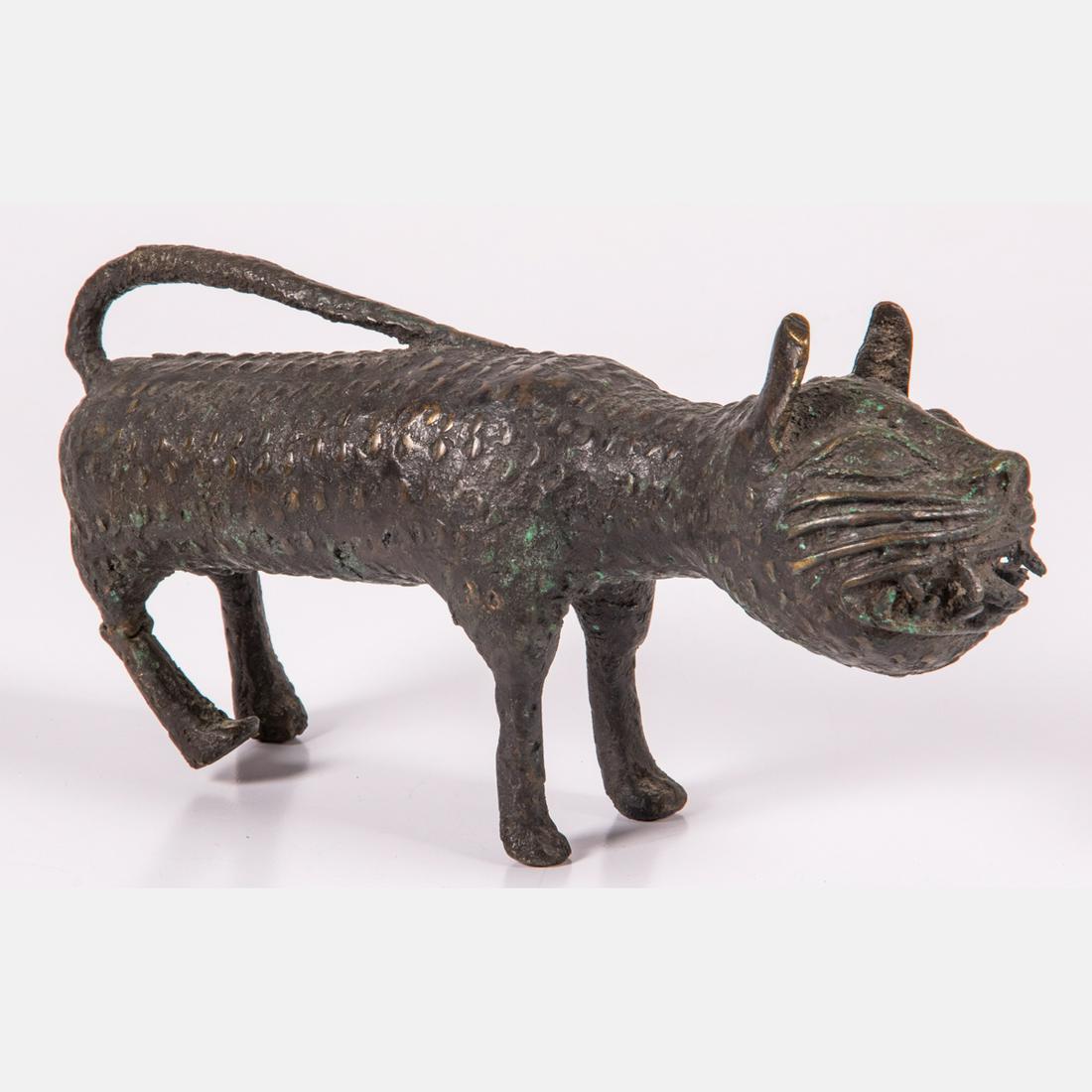 An African Benin Bronze Leopard, Nigeria, ca. (1 of 3)