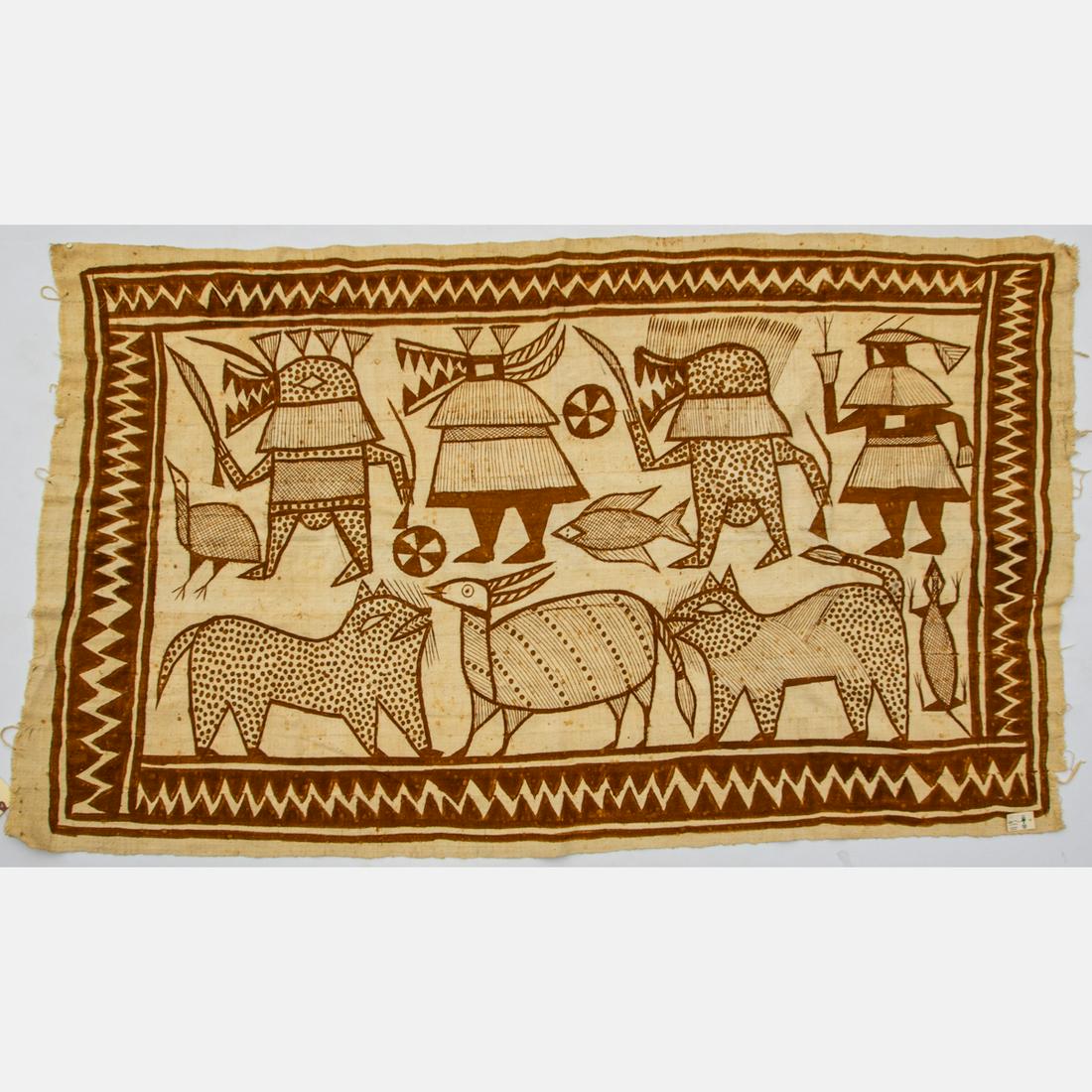 An African Hand Woven Painted Cotton Korhogo Textile, (1 of 6)