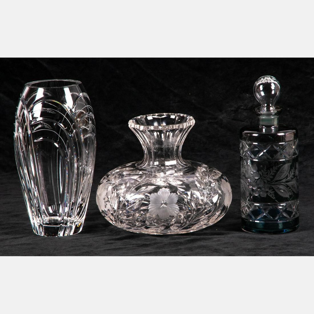 Two Cut Crystal Vases, 20th Century, (1 of 6)