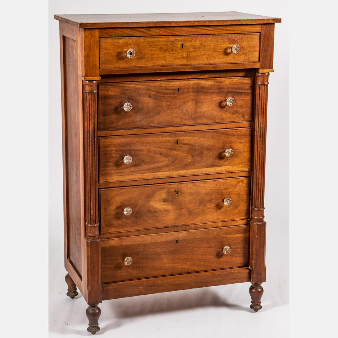 A Georgian Style Walnut Tall Chest of Drawers, 20th (1 of 6)