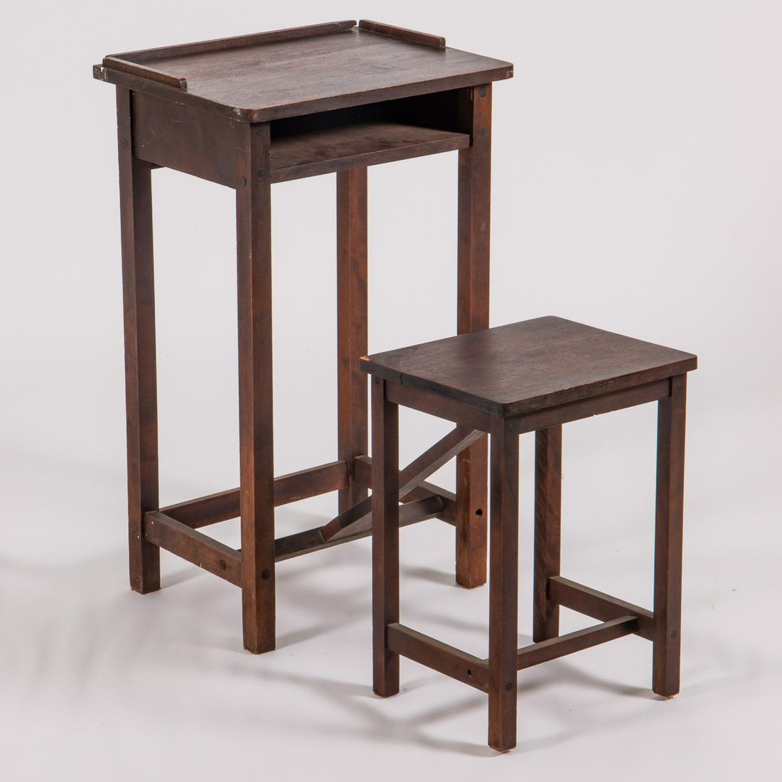 An American Stained Oak Transforming Telephone Desk, (1 of 5)