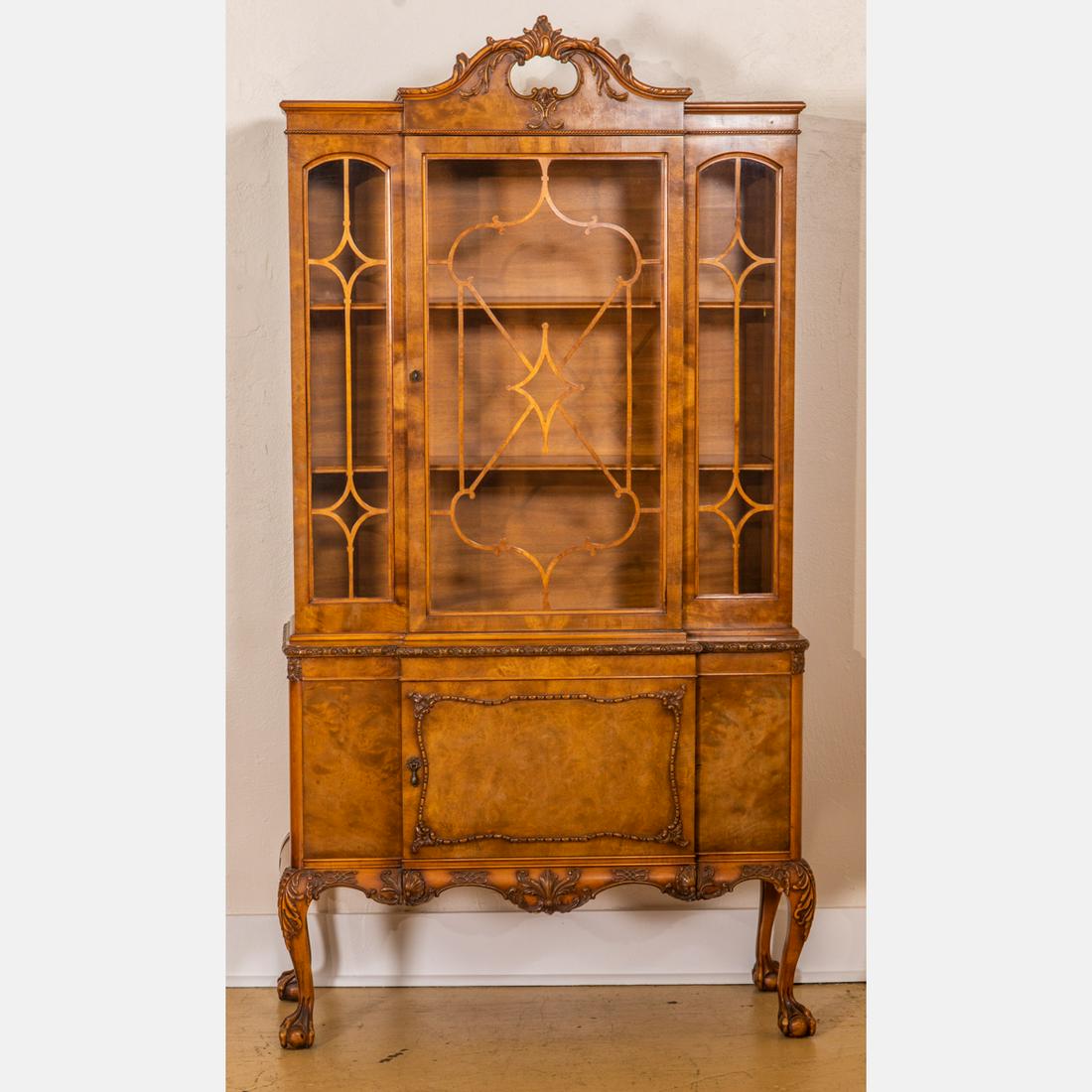 A Chippendale Style Walnut Cabinet, 20th Century. (1 of 6)