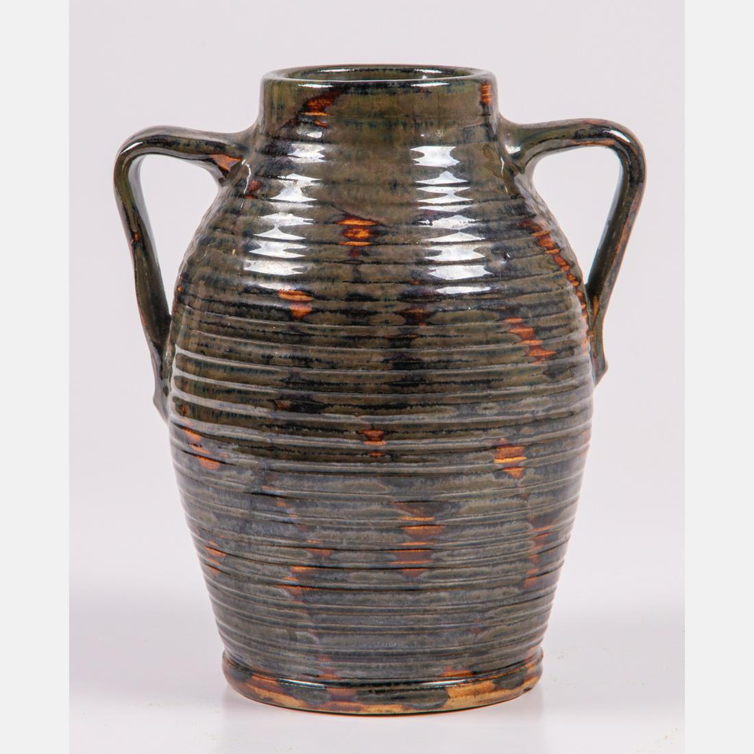 A Fulper Art Pottery Colonial Ware Double Handled Vase, (1 of 4)