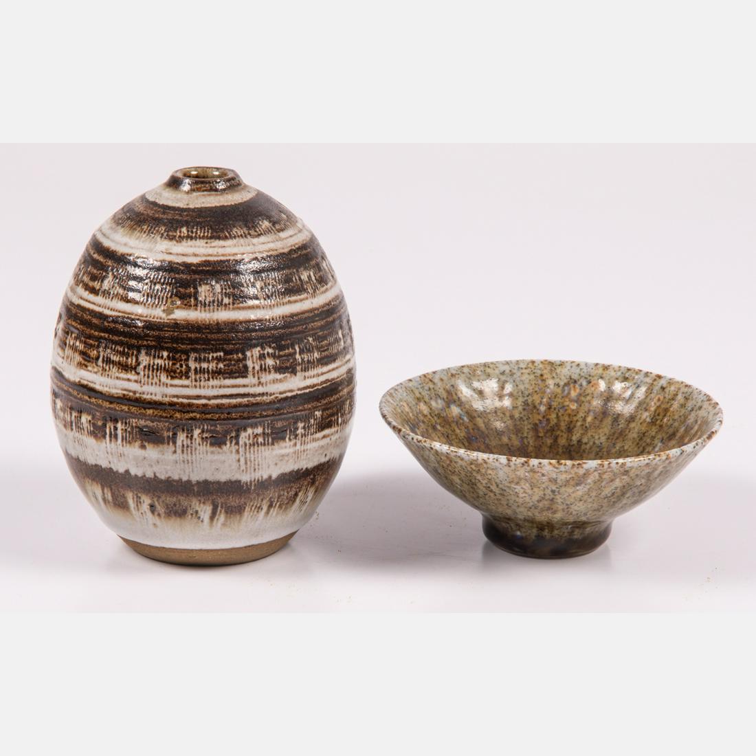 A Charles Lakofsky Ceramic Vase and Bowl, (1 of 5)