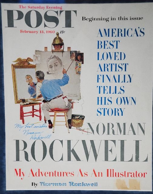 Norman Rockwell (American, 1894-1978) Saturday Even: Norman Rockwell (American, 1894-1978) Saturday Evening Post, Magazine Cover, Signed ""My Best Wishes, Norman Rockwell"" H: 13 W: 10.25 D: