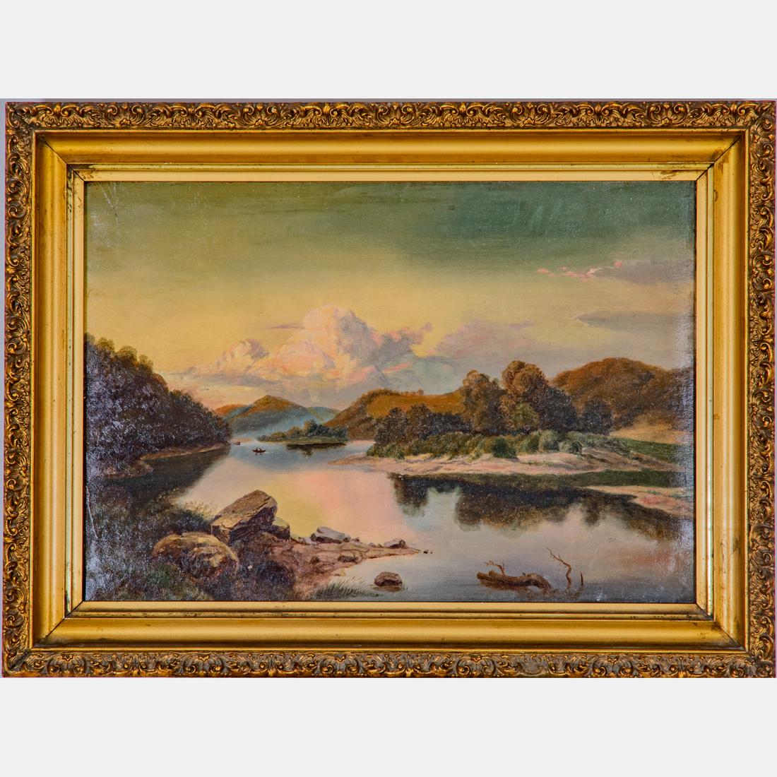 Artist Unknown (19th Century) River Landscape, Oil on (1 of 5)