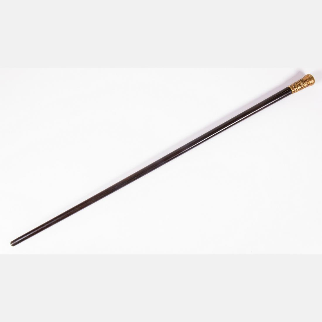 A Victorian Gold Plated Walking Stick, 19th Century, (1 of 5)