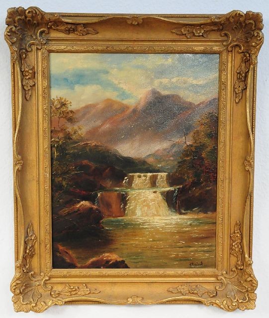W. Marshall (20th Century), Landscape with River, O: W. Marshall (20th Century), Landscape with River, Oil on Canvas, Height: 18" Width: 14"