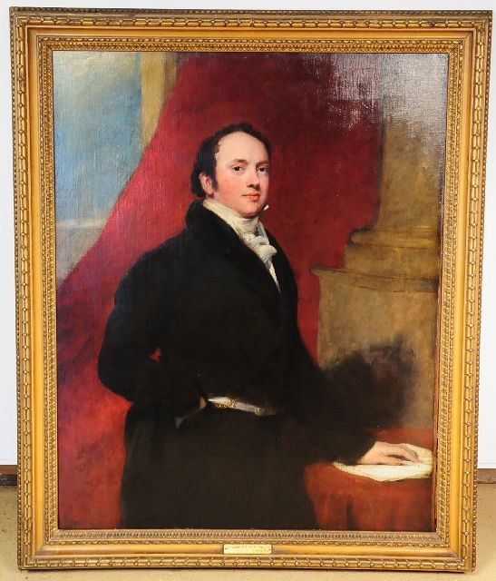 After Sir Thomas Lawrence (British, 1769-1830), Po: After Sir Thomas Lawrence (British, 1769-1830), Portrait of Alexander Barings, 1st Lord of Ashburton, Oil on Canvas, Height: 49.25" Width: 39.25"