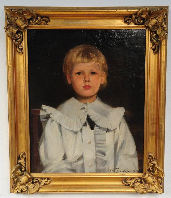 Thomas Hill (American, 19th Century), Portrait of: Thomas Hill (American, 19th Century), Portrait of a Boy, Oil on Canvas, Height: 19" Width: 16"