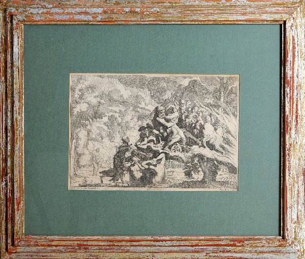 Giovanni Giacomo de Rossi (Italian, 1627-1691), Ra: Giovanni Giacomo de Rossi (Italian, 1627-1691), Rape of Persephone, Etching, Height: 9.25" Width: 13.75"