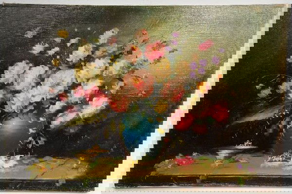 Barryai Laszlo (20th Century), Still Life with Flo: Barryai Laszlo (20th Century), Still Life with Flowers, Oil on Canvas, Height: 24" Width: 36.25"