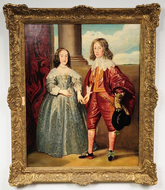 Dutch School (20th Century), Couple Holding Hands,: Dutch School (20th Century), Couple Holding Hands, Oil on Canvas, Height: 30" Width: 24"