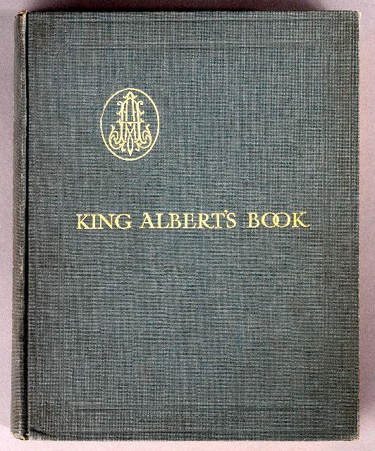 CAINE, Hall, editor (20th century). King Albert's B: New York: Hearst's International Library Co., n.d. [ca 1915]. 4to. Photographic frontispiece plate of King Albert and 25 illustrations by Maxfield Parrish, Arthur Rackham. Kay Nielsen, Edmund Dulac, W