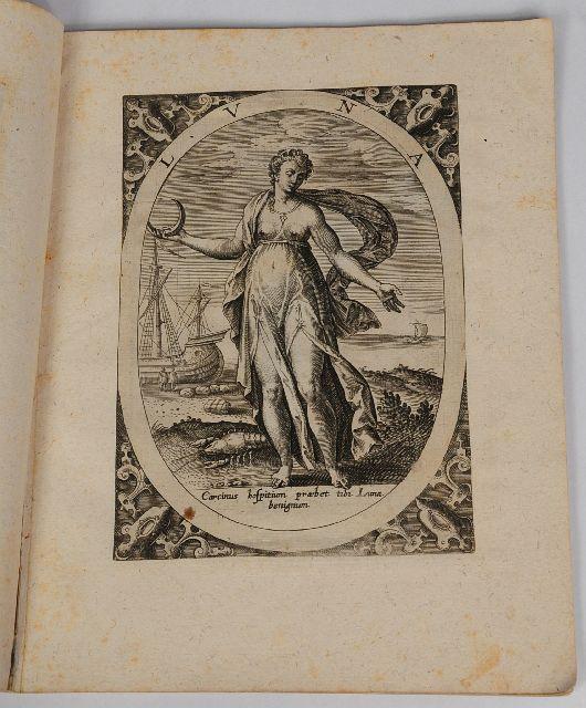 DE JODE, Gerard (1509-1591). A series of 15 engrave: Title-page and 7 engraved plates illustrating de Jode's Septem planetae iconibus elegantissimis expressae and 7 plates illustrating the cardinal sins, each with a motto in Latin. 150 x 107 mm (5 7/8 x