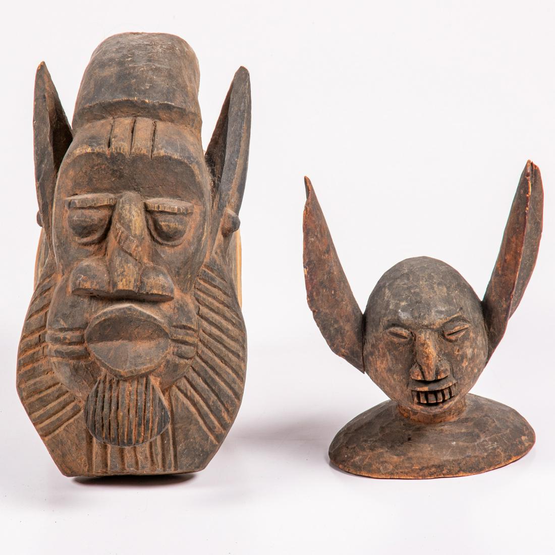 A Yoruba Tribe Carved Wood Mask, Nigeria, 20th Century, (1 of 5)