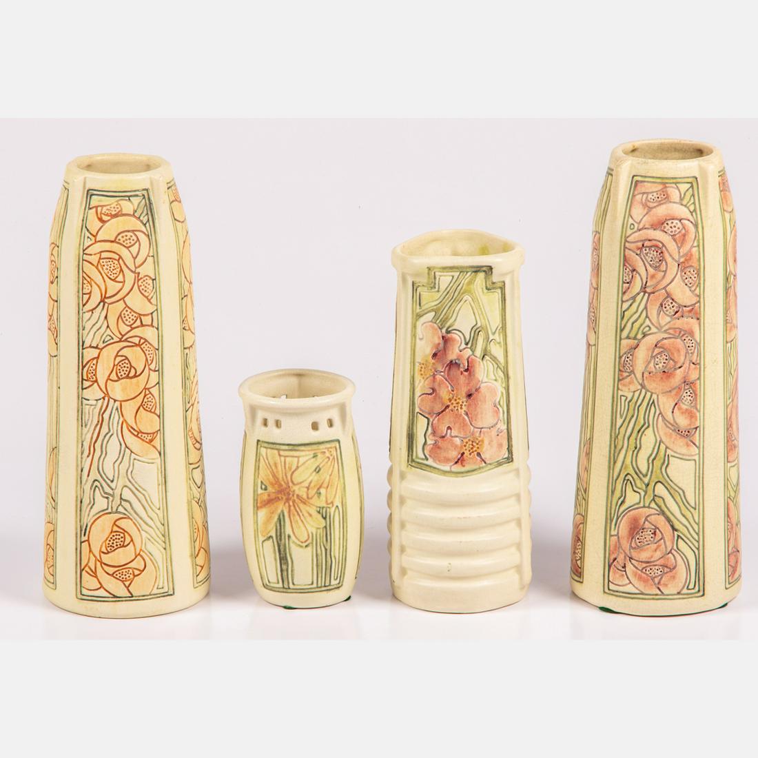 A Group of Four Weller Pottery Vases, 20th Century. (1 of 5)