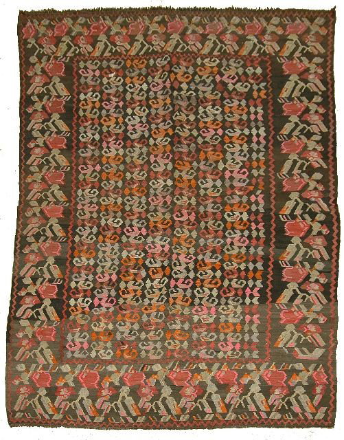 An Armenian Caucasian Wool Kilim: An Armenian Caucasian Wool Kilim Circa 1890 l: 11'2" x w: 6'