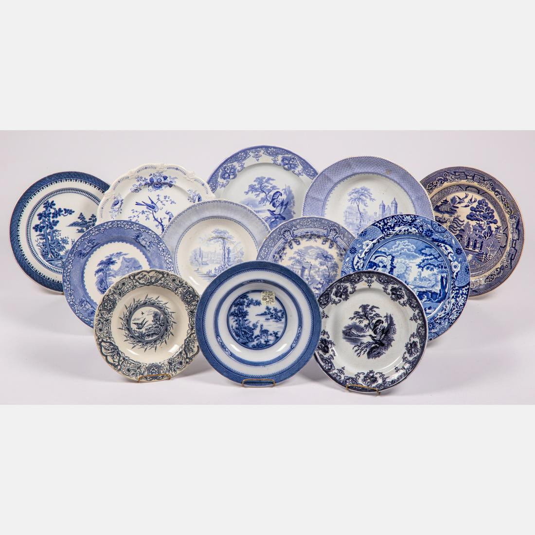 Twelve English Blue and White Transferware (1 of 3)