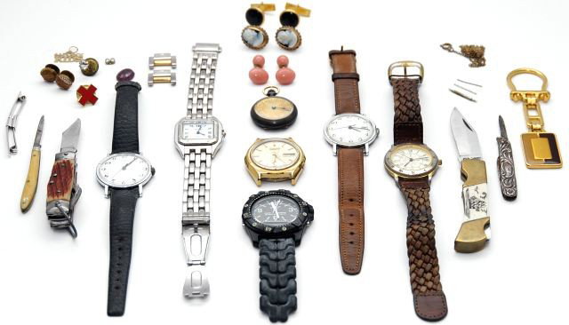 A Miscellaneous Collection Of Watches, Cufflinks a: comprising of Fresard, Seiko, Geneva, Timex.