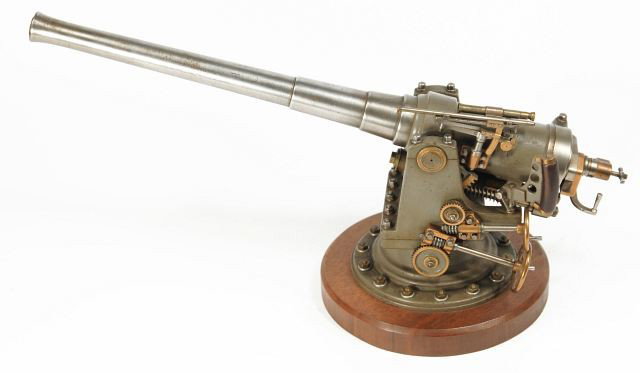 A World War II Scale Model of a US Naval Cannon,