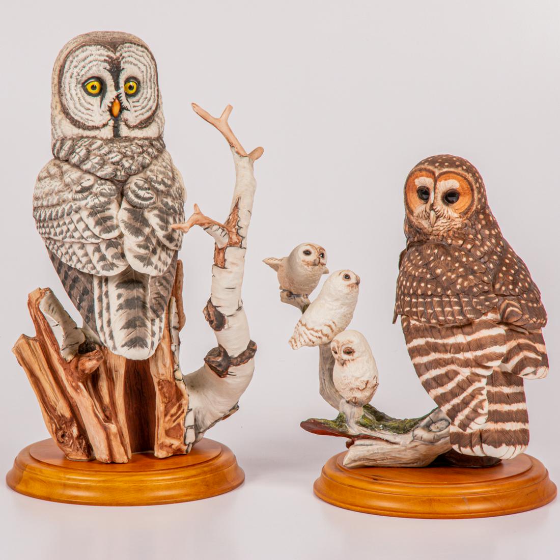 A Group of Two Franklin Mint Porcelain Owls (1 of 4)