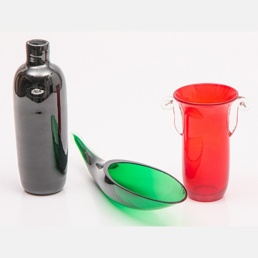 Three Blenko Colored Art Glass Vases (1 of 4)