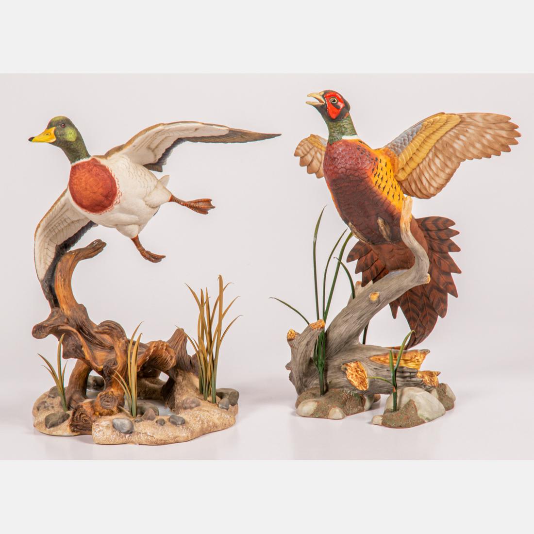 Two Franklin Mint Hand Painted Porcelain Bird Sculptures (1 of 4)