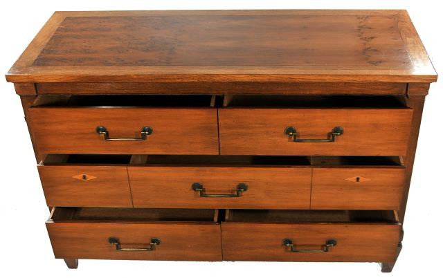 A Regency Style Oak and Birds Eye Maple Chest of Dr - 2
