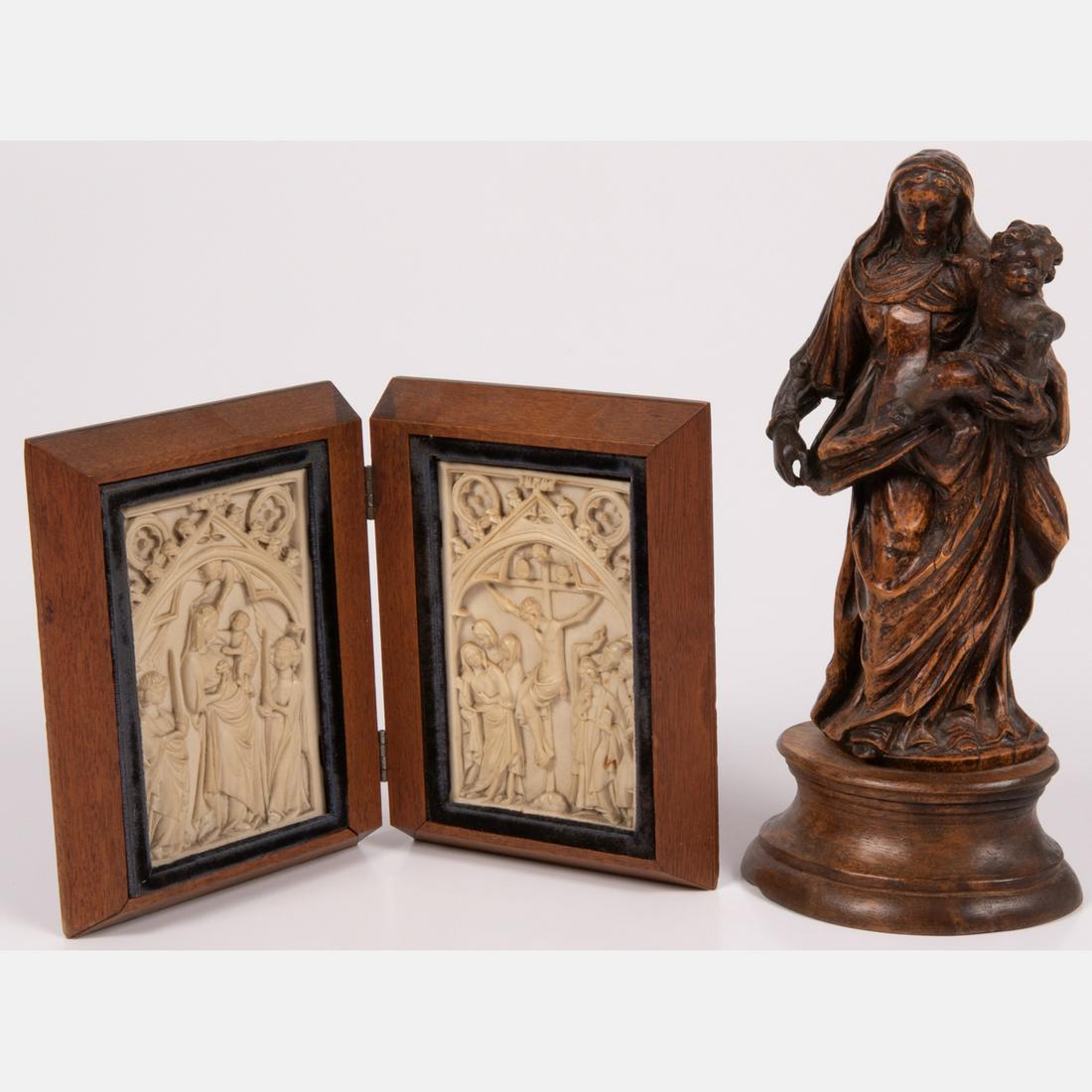 Continental Carved Hardwood Madonna and Child (1 of 7)