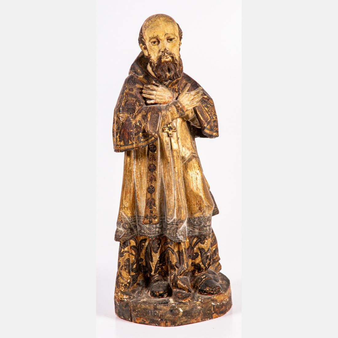 French Carved and Gilt Polychrome Wooden Figure (1 of 5)