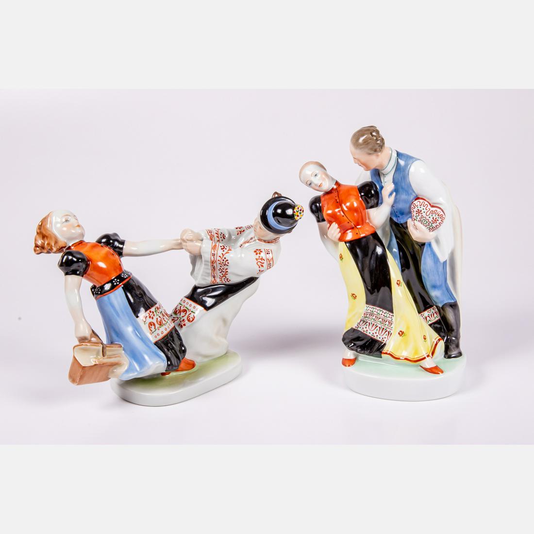 Two Herend Porcelain Figural Groups (1 of 6)