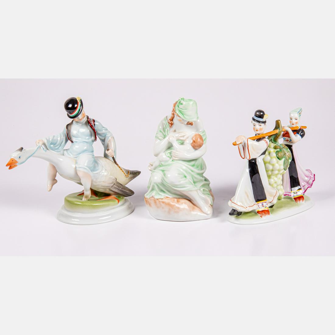 Three Herend Porcelain Figurines (1 of 5)