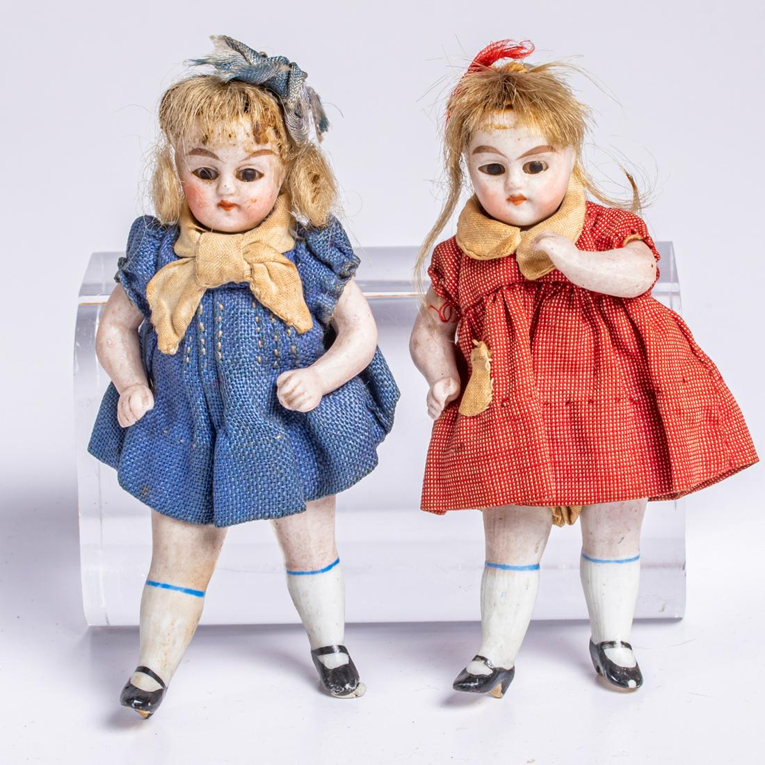 Two German Dollhouse Bisque Dolls (1 of 3)