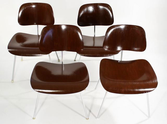 A Set of Four Charles Eames (1907-1978) 'DCM' Chair: A Set of Four Charles Eames (1907-1978) 'DCM' Chairs for Herman Miller. HEIGHT: 29.25