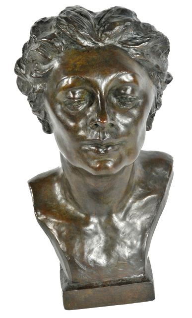 Malvina Cornell Hoffman (1887-1966) Bust of Kathari: Malvina Cornell Hoffman (1887-1966) Bust of Katharine Cornell, Bronze, Signed at base, dated 1961, with Modern Art Foundry, foundry mark. Provenance: Property of The Cleveland Play House, gifted in 19