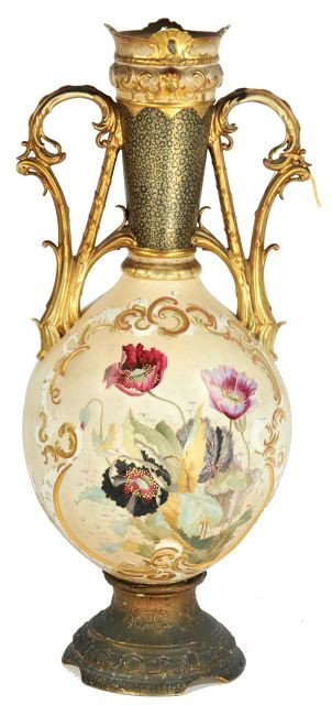 A Large Royal Bonn Porcelain Urn: A Large Royal Bonn Porcelain Urn, 19th Century. HEIGHT: 26 WIDTH:10