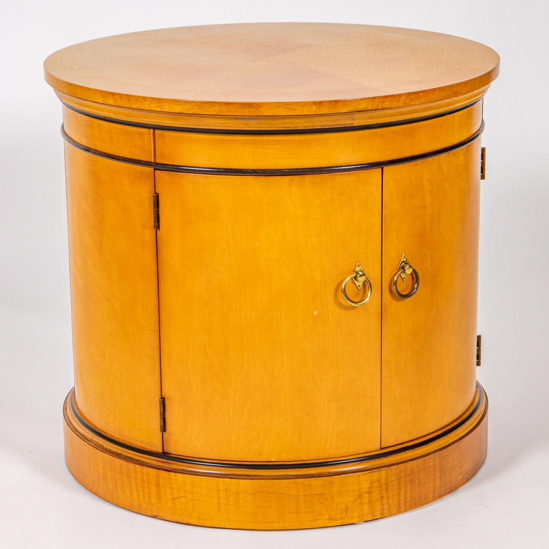Biedermeier Style Birch Drum Side Cabinet (1 of 5)