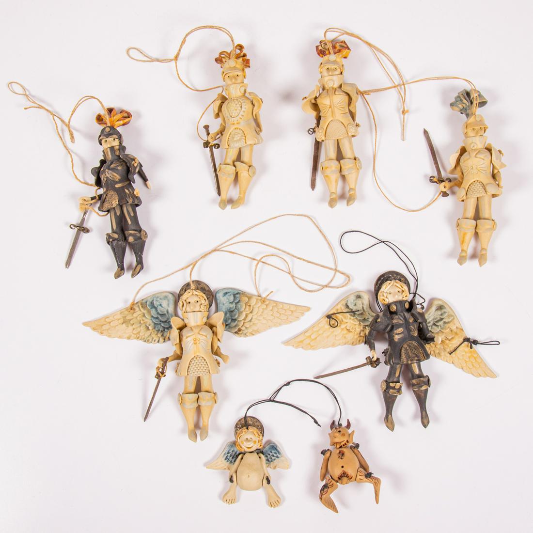 Eight Venetian Ceramic Knight, Angel and Devil Figures (1 of 5)