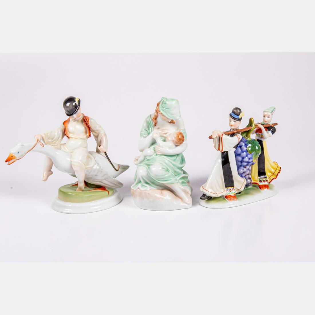 Three Herend Porcelain Figurines (1 of 8)