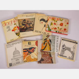 Nine Art Reference Books: Nine Art Reference Books, Pertaining to Aubrey Beardsley, Gary Bukovnik, Daumier, Diaghilev, Rene Gruau, Egon Schiele and Otto Wagner.