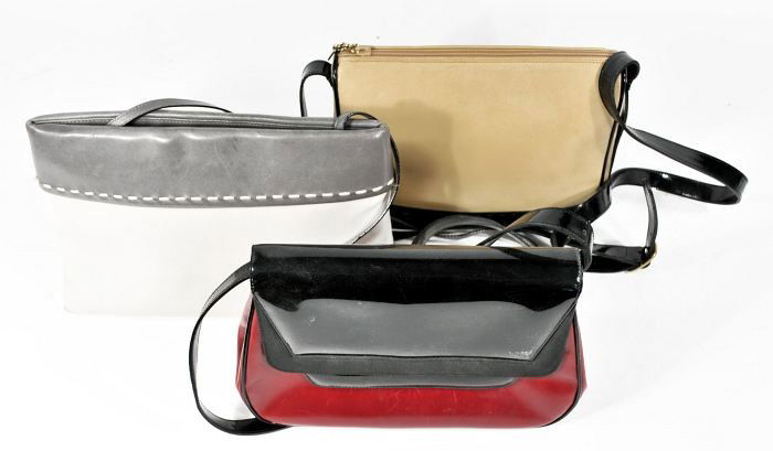 A Group of 3 Vintage Salvatore Ferragamo Purses,: A Group of 3 Vintage Salvatore Ferragamo Purses, Tallest, h. 8 x w. 11 x d. 4 ins.