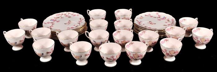 A Set of Tuscan English Bone China Tea Cups & Tea: A Set of Tuscan English Bone China Tea Cups & Tea Plates, 20th Century, 19 Cups & 17 plates. Plate: d: 8 in.