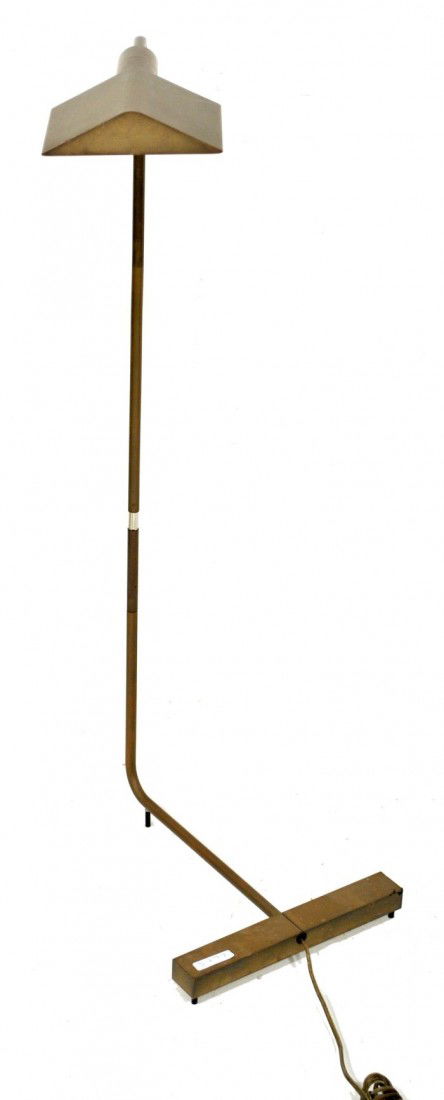 A Cedric Hartman Brass Floor Lamp, 20th Century,: A Cedric Hartman Brass Floor Lamp, 20th Century, HEIGHT: 36 WIDTH: 11 DEPTH: 13