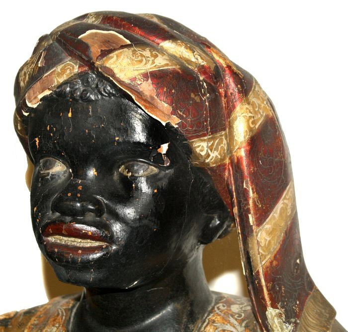An Italian Ebonized and Parcel Gilt Blackamoor Torch - 3