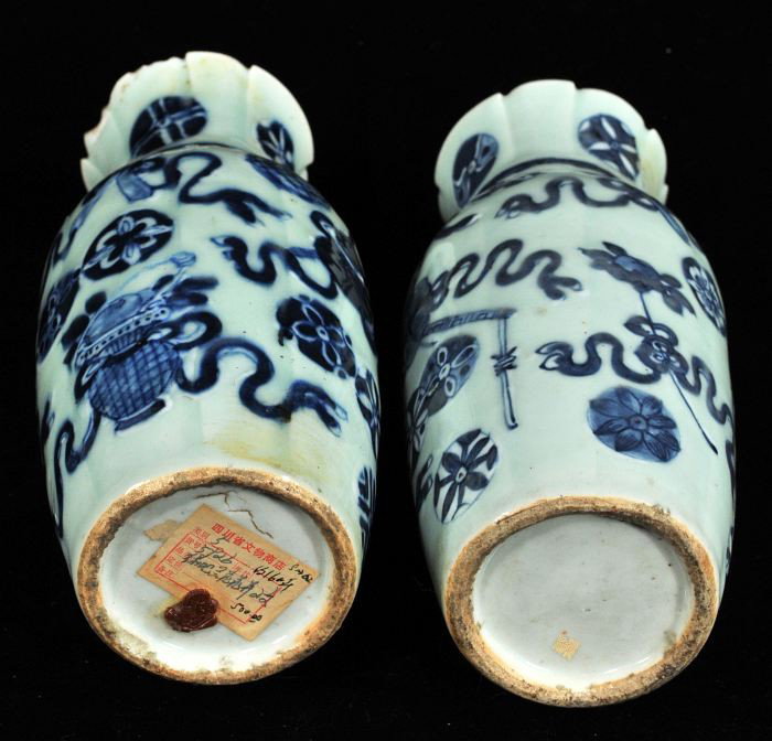 A Pair of Chinese Blue and White Celadon Porcelain  - 4