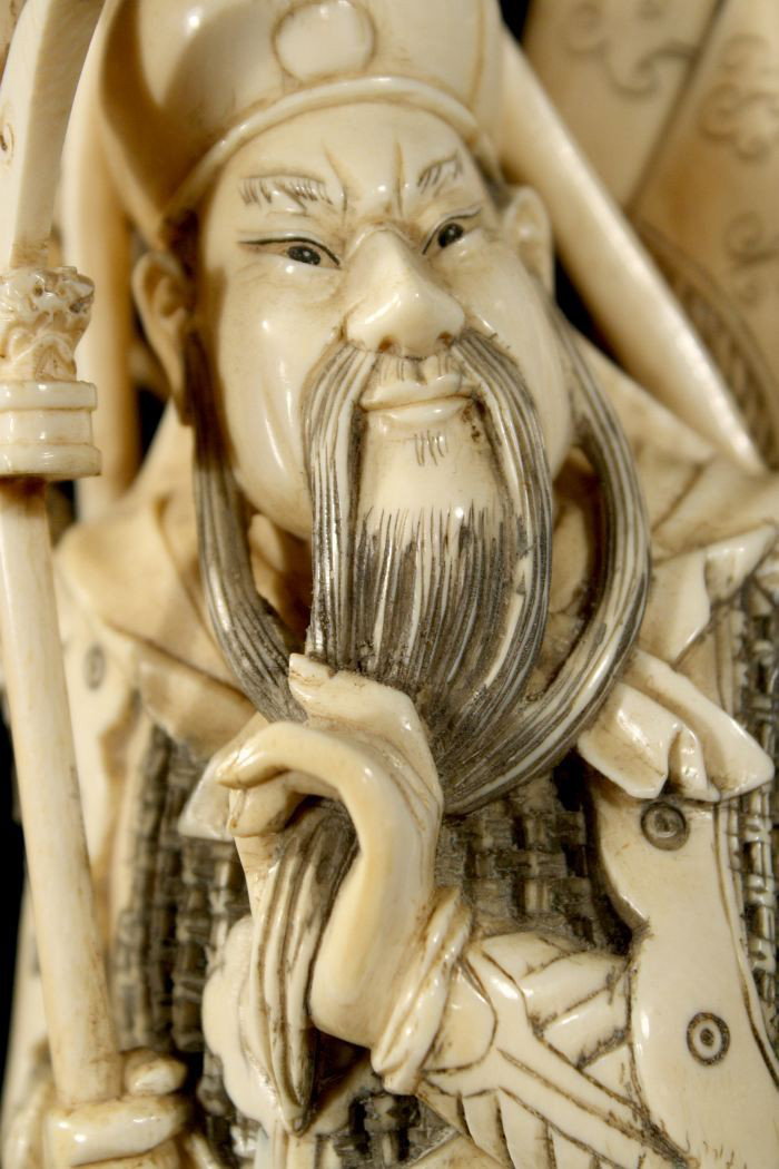 A Chinese Carved Ivory Figure of a Warrior, 20th Ce - 2