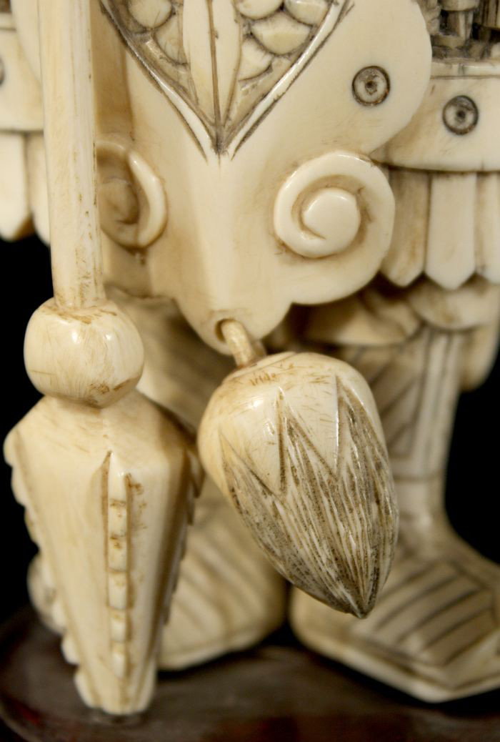 A Chinese Carved Ivory Figure of a Warrior, 20th Ce - 3