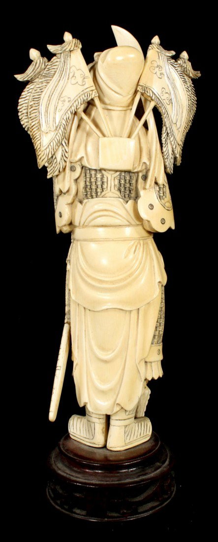A Chinese Carved Ivory Figure of a Warrior, 20th Ce - 5