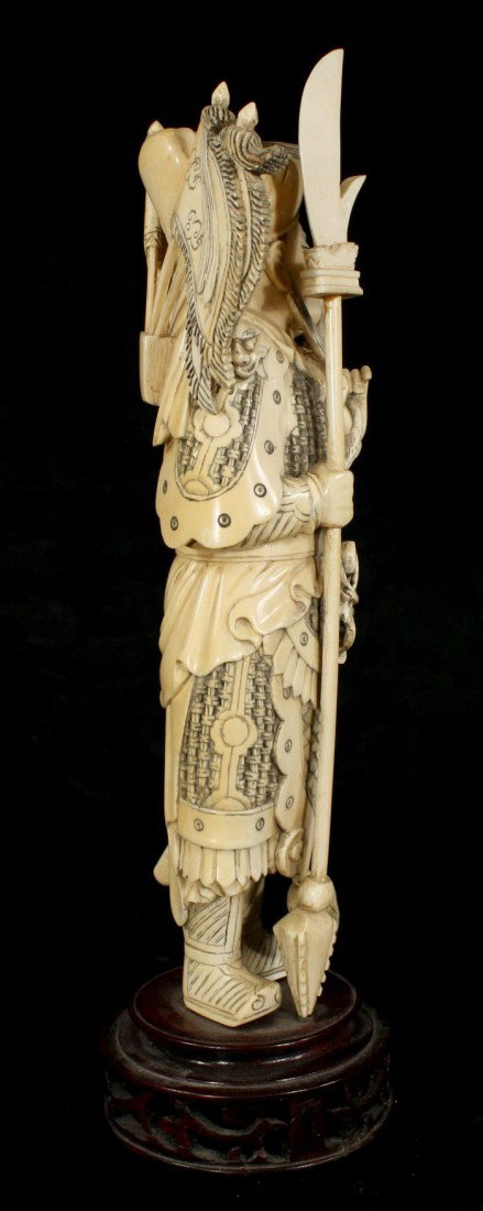 A Chinese Carved Ivory Figure of a Warrior, 20th Ce - 6